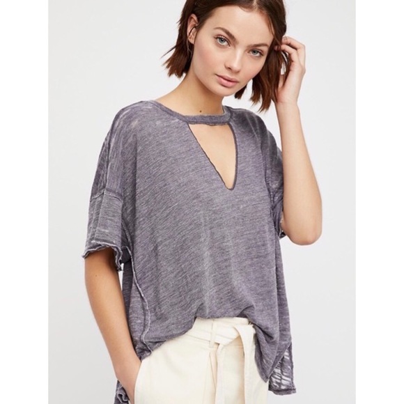 Free People We The Free Jordan Tee Gray Medium - Picture 6 of 6